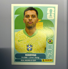 Panini FIFA World Cup 2026 Rodrygo BRA 15 Portrait Sticker Brazil