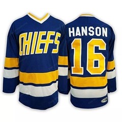 Reggie Hanson Brothers #16 #17 #18 Charlestown Chiefs Hockey Jersey Youth/Men