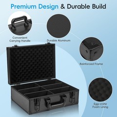 600+ 3″x4″ Capacity 35PT Box Toploader Aluminum Card Alloy Organizer Lockable US