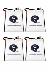 Chicago Bears Reusable Tote Bags – 4 Pack, NFL Team Logo Shopping & Gift Bags