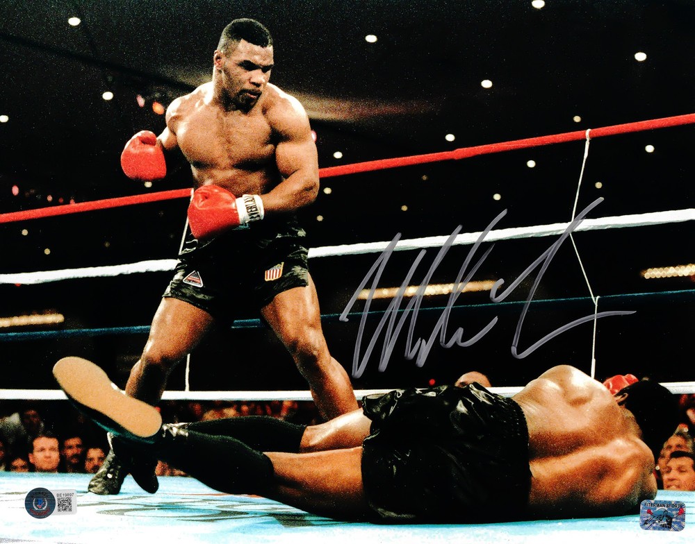 Mike Tyson Autographed Signed 11×14 Photo Standing Over Beckett BAS