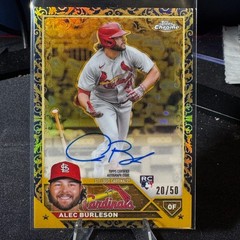2023 Topps Gilded Collection Alec Burleson Chrome Gold Blue Etch Auto RC #/50