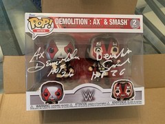 Signed Funko Pop Demolition Ax & Smash W/proof 2 Pack Autographed WWF Wwe