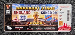 2026 FIFA World Cup England Vs. Congo DR KO Stage Commem Ticket Decal / Sticker