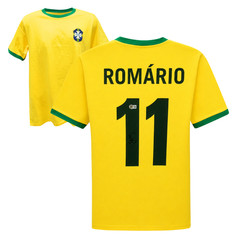 Romario Signed Vintage Brazil FC Home Soccer Jersey #11 with Beckett COA