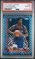 2025 Topps Chrome VJ Edgecombe Blue X-Fractor PSA 10 RC Gem Mint Rookie