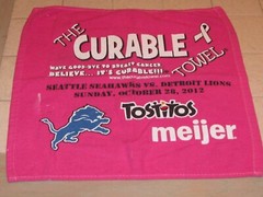 2012 Seattle Seahawks vs Detroit Lions Gameday Pink Rally Towel —