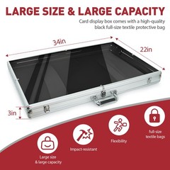 34″x22″ Premium Trading Card Display Case with Alloy Lock & Anti-Wear Surface