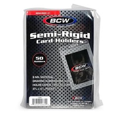 BCW Semi-Rigid Card Holders #1 — Pack of 50 Top Loader Holders — Best Value!
