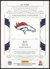 2025 NATIONAL TREASURES BO NIX TRUE NFL SHIELD 1/1!