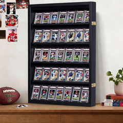 35 Baseball Card Display Case — Graded Sports Card Frame with 98% UV Protection,