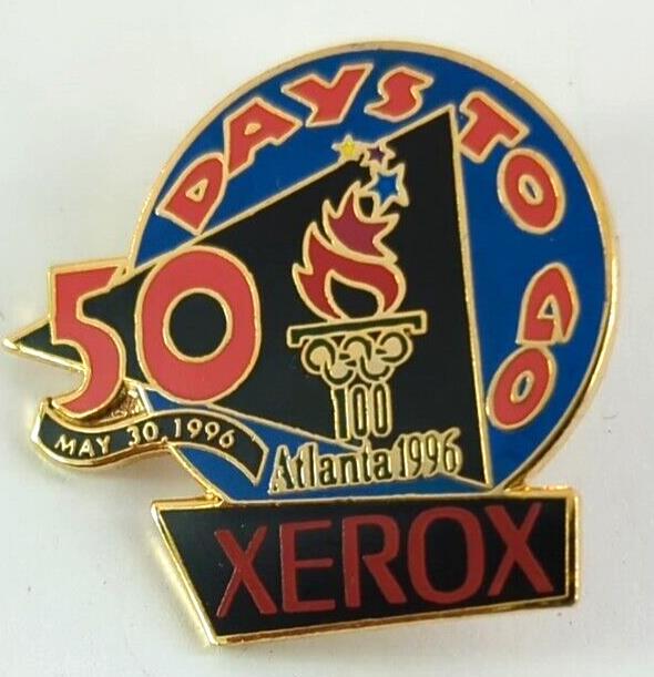 Xerox Countdown To Atlanta 1996 Olympics Pin, 50 Days, May 30, 1996