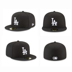 New Era 59FIFTY Los Angeles Dodgers Fitted Hat Black White MLB Cap