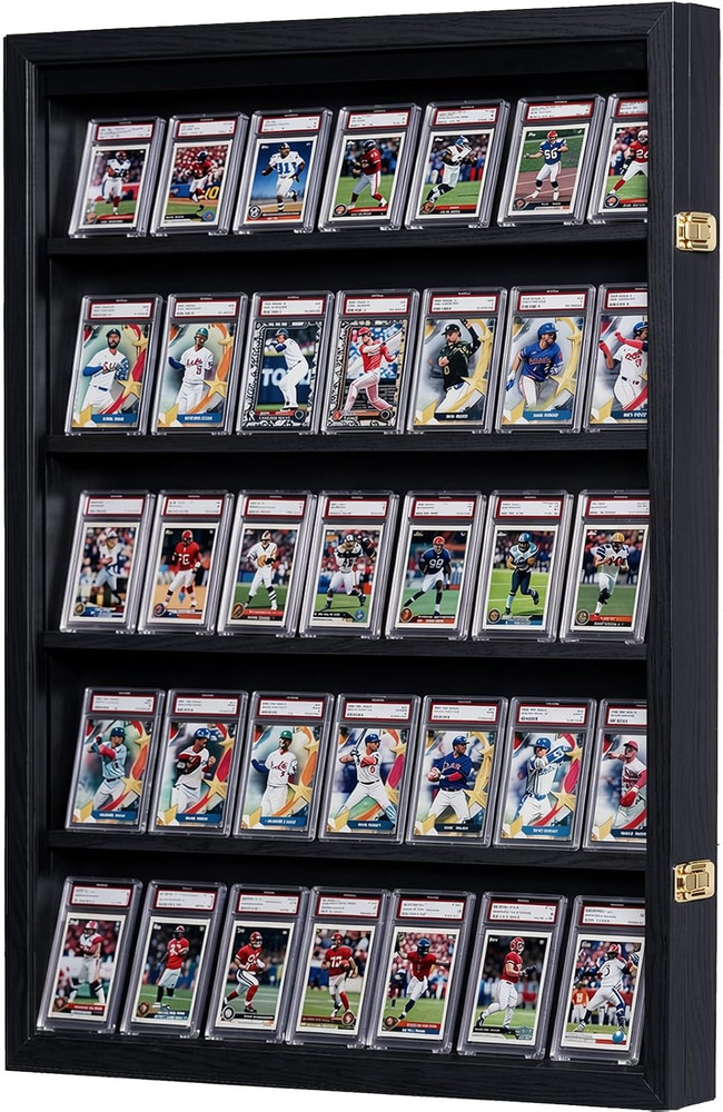 35 Baseball Card Display Case — Graded Sports Card Frame with 98% UV Protection,