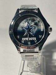 Dallas Cowboys NFL Team Logo Men’s Stainless-Steel Silver Watch NEW