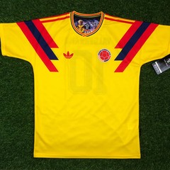 Colombia, Men’s Retro Soccer Jersey, 1990, Valderrama #10 (Tallaje Grande)